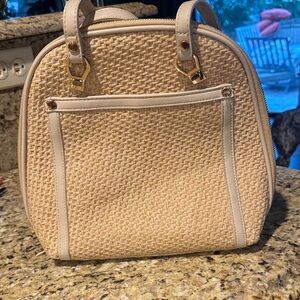 Elegant Tan Woven Handbag